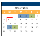 District School Academic Calendar for Broadmoor Multi-use Center for January 2025