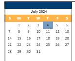 District School Academic Calendar for Broken Arrow Elem for July 2024