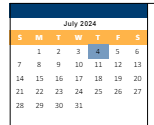 District School Academic Calendar for Broadmoor Multi-use Center for July 2024