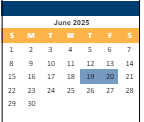 District School Academic Calendar for Mission Valley Middle for June 2025