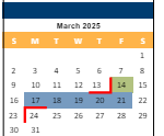 District School Academic Calendar for Indian Hills Middle for March 2025