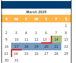 District School Academic Calendar for Dorothy Moody Elem for March 2025