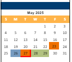 District School Academic Calendar for Broadmoor Multi-use Center for May 2025