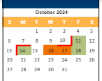 District School Academic Calendar for Dorothy Moody Elem for October 2024