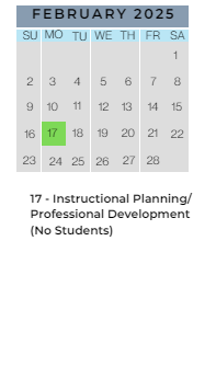 District School Academic Calendar for Inverness Elementary School for February 2025