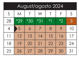 District School Academic Calendar for Capt Walter E Clarke Middle for August 2024