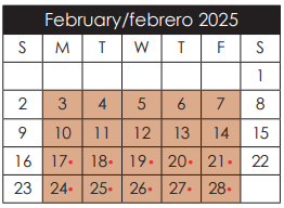 District School Academic Calendar for Bill Sybert School for February 2025