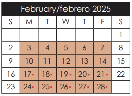 District School Academic Calendar for H D Hilley Elementary for February 2025