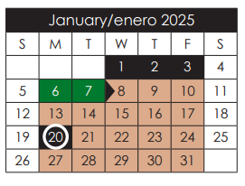 District School Academic Calendar for Socorro Middle for January 2025