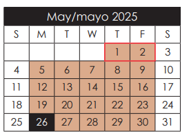 District School Academic Calendar for Socorro High School for May 2025