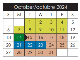 District School Academic Calendar for Capt Walter E Clarke Middle for October 2024