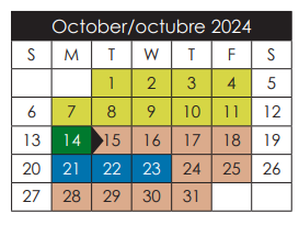 District School Academic Calendar for H D Hilley Elementary for October 2024