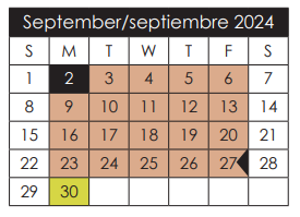 District School Academic Calendar for Escontrias Early Child Ctr for September 2024