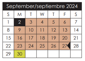 District School Academic Calendar for Hueco Elementary for September 2024