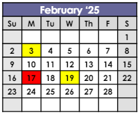 District School Academic Calendar for Lincoln Primary Center for February 2025