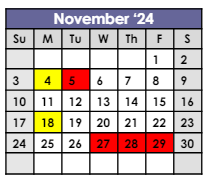 District School Academic Calendar for Riley High School for November 2024