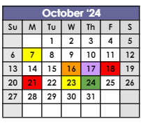 District School Academic Calendar for Dickinson Intermediate Center for October 2024