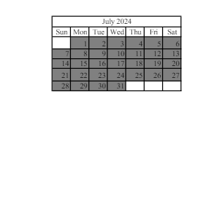 District School Academic Calendar for Corydon Elementary School for July 2024