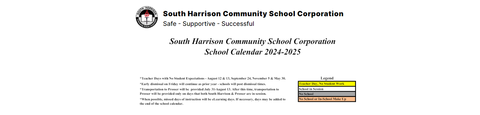 District School Academic Calendar Key for Corydon Elementary School