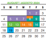 District School Academic Calendar for Big Country Elementary for August 2024