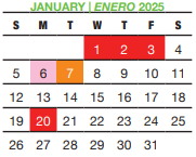 District School Academic Calendar for Francis R Scobee Junior High for January 2025