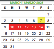 District School Academic Calendar for Medio Creek Elementary for March 2025
