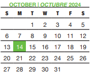 District School Academic Calendar for Southwest Elementary for October 2024