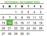 District School Academic Calendar for Southwest High School for October 2024