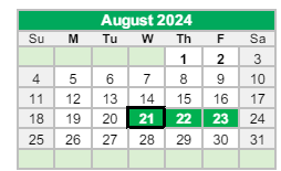 District School Academic Calendar for James A Harmon Elementary School for August 2024