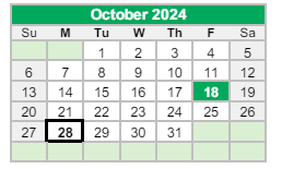District School Academic Calendar for James A Harmon Elementary School for October 2024