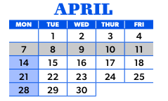 District School Academic Calendar for A-3 Multiagency Adolescent Prog for April 2025