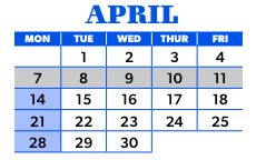 District School Academic Calendar for Audubon Elementary for April 2025