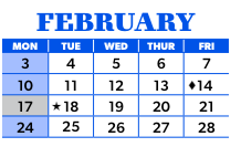 District School Academic Calendar for Ridgeview Elementary for February 2025