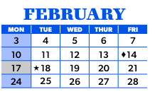 District School Academic Calendar for The Healing Lodge for February 2025