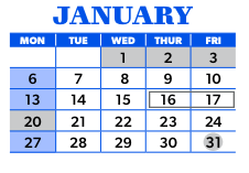 District School Academic Calendar for Sheridan Elementary for January 2025