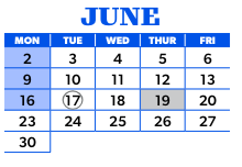 District School Academic Calendar for Linwood Elementary for June 2025