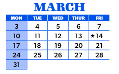 District School Academic Calendar for Stevens Elementary for March 2025