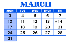 District School Academic Calendar for Wilson Elementary for March 2025