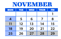 District School Academic Calendar for Grant Elementary for November 2024