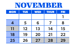 District School Academic Calendar for Wilson Elementary for November 2024