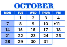 District School Academic Calendar for Whitman Elementary for October 2024