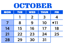 District School Academic Calendar for Wilson Elementary for October 2024