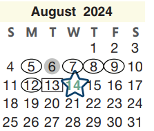 District School Academic Calendar for Andy Dekaney High School for August 2024