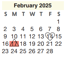 District School Academic Calendar for Spring High School for February 2025
