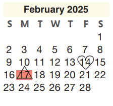 District School Academic Calendar for School For Accelerated Lrn for February 2025