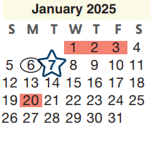 District School Academic Calendar for Ponderosa Elementary School for January 2025