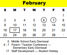District School Academic Calendar for Science Ctr for February 2025