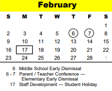 District School Academic Calendar for Treasure Forest Elementary for February 2025