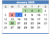 District School Academic Calendar for Har-ber High School for January 2025