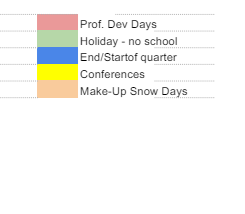 District School Academic Calendar Legend for George Elementary School